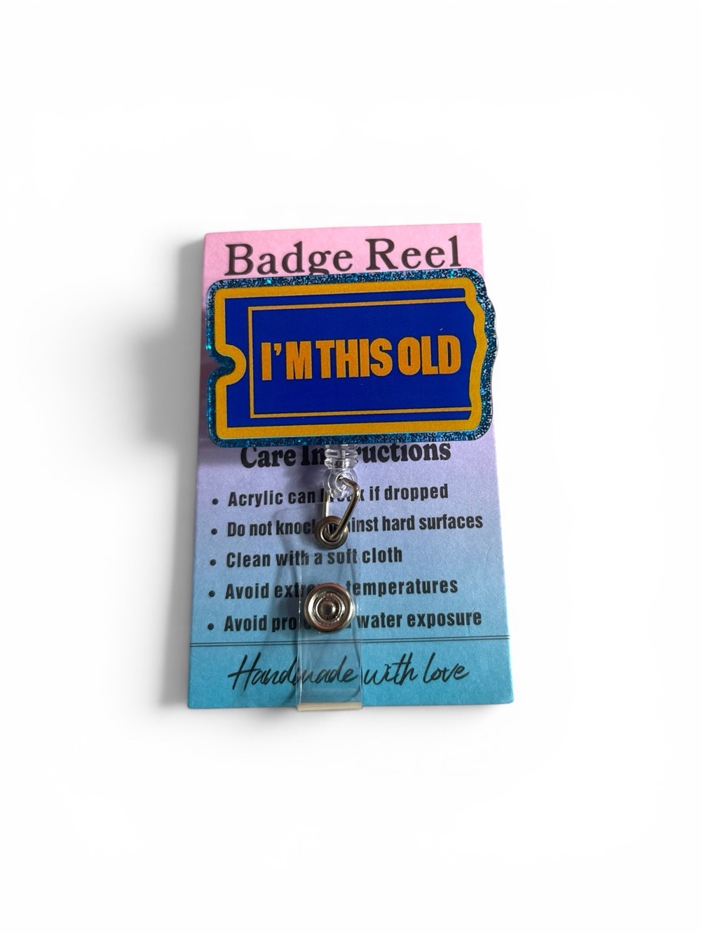 I'm This Old Blue & Yellow Badge Reel - Unbranded